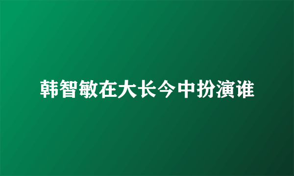 韩智敏在大长今中扮演谁