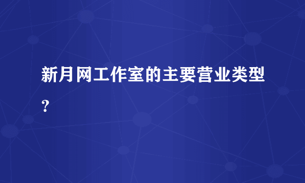 新月网工作室的主要营业类型？