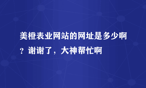 美橙表业网站的网址是多少啊？谢谢了，大神帮忙啊