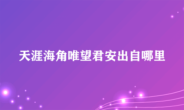 天涯海角唯望君安出自哪里