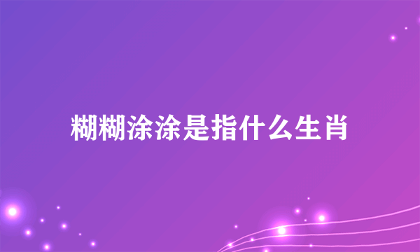 糊糊涂涂是指什么生肖