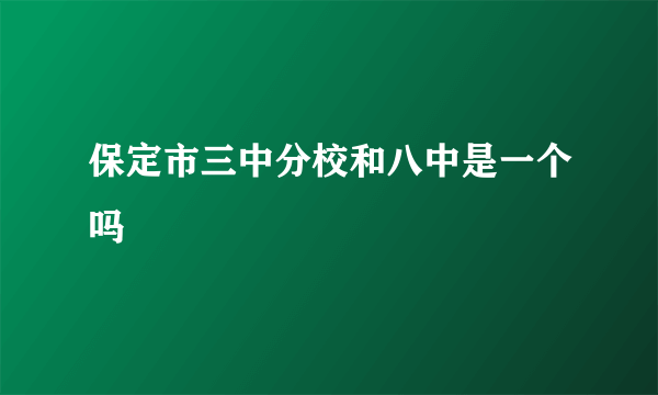 保定市三中分校和八中是一个吗