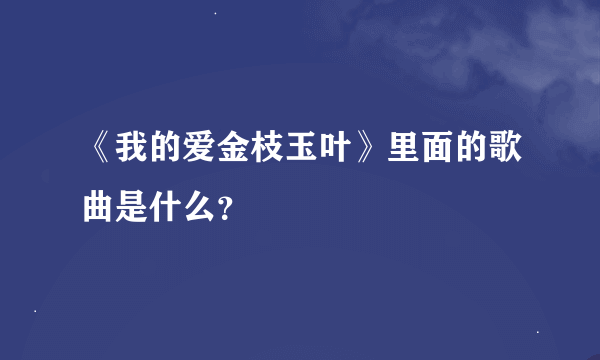 《我的爱金枝玉叶》里面的歌曲是什么？