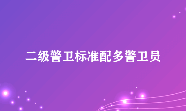 二级警卫标准配多警卫员