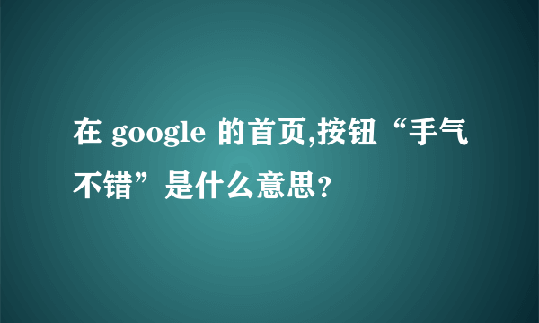 在 google 的首页,按钮“手气不错”是什么意思？