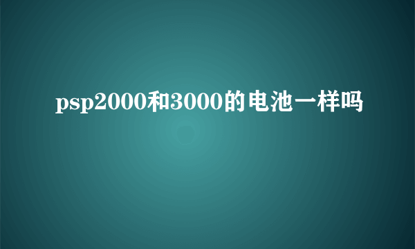 psp2000和3000的电池一样吗