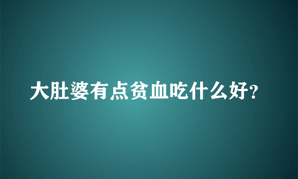 大肚婆有点贫血吃什么好？