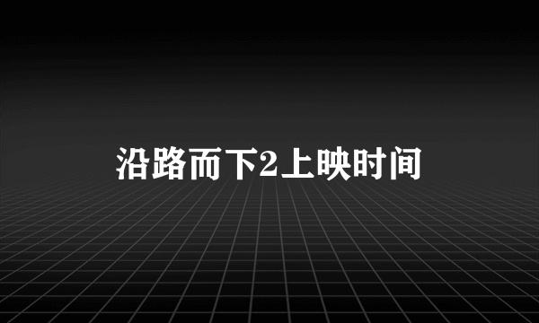 沿路而下2上映时间