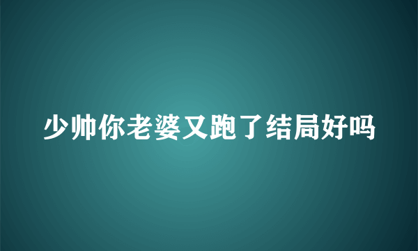 少帅你老婆又跑了结局好吗