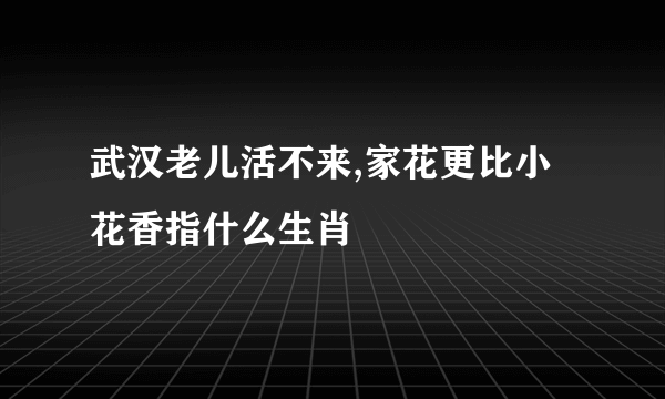 武汉老儿活不来,家花更比小花香指什么生肖