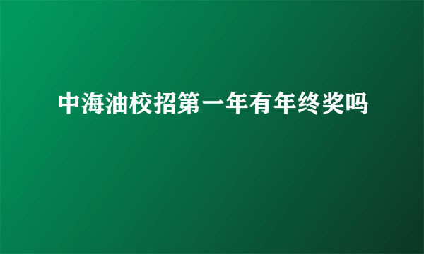 中海油校招第一年有年终奖吗