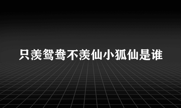 只羡鸳鸯不羡仙小狐仙是谁