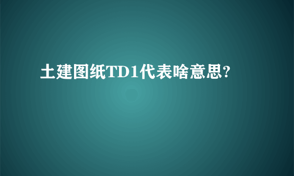 土建图纸TD1代表啥意思?