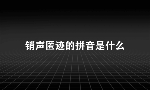 销声匿迹的拼音是什么