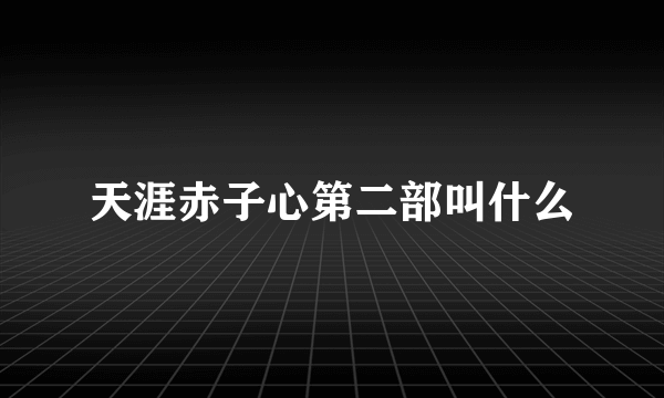 天涯赤子心第二部叫什么