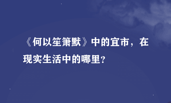 《何以笙箫默》中的宜市，在现实生活中的哪里？