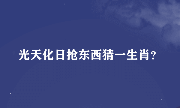 光天化日抢东西猜一生肖？