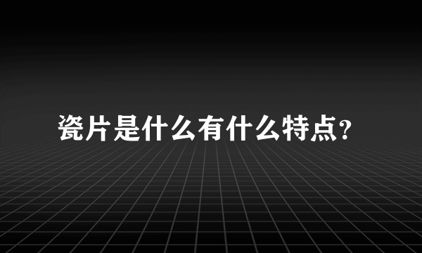 瓷片是什么有什么特点？