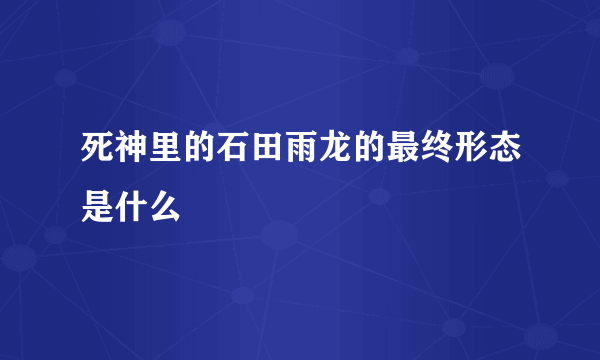 死神里的石田雨龙的最终形态是什么