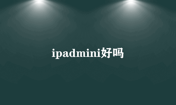 ipadmini好吗