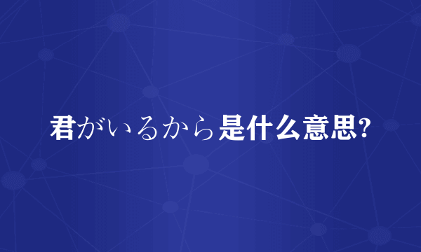 君がいるから是什么意思?