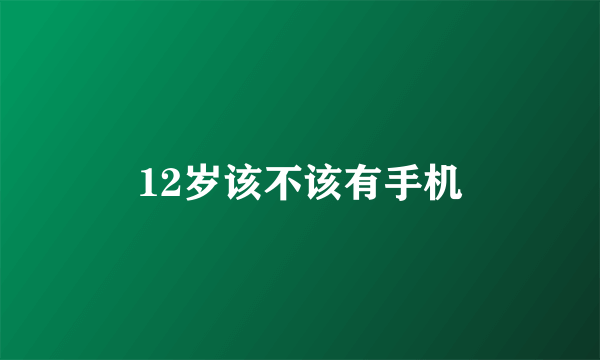 12岁该不该有手机