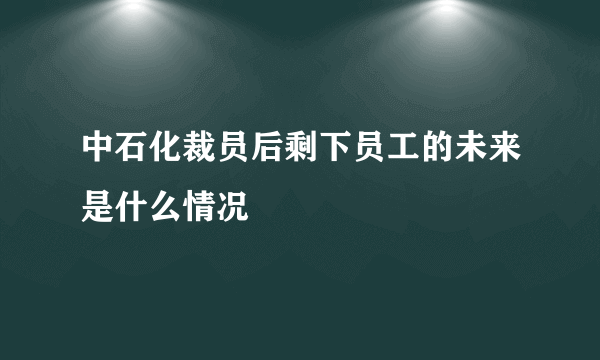 中石化裁员后剩下员工的未来是什么情况