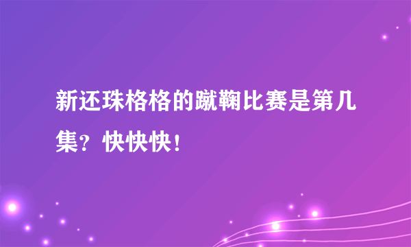 新还珠格格的蹴鞠比赛是第几集？快快快！