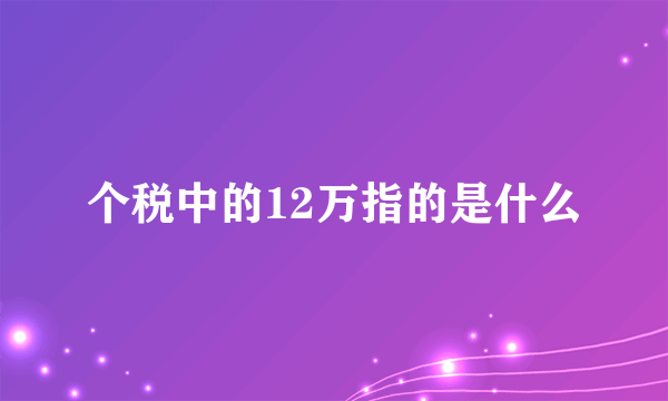 个税中的12万指的是什么