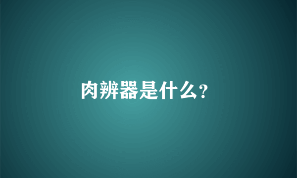 肉辨器是什么？