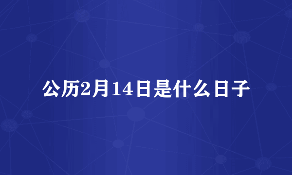 公历2月14日是什么日子