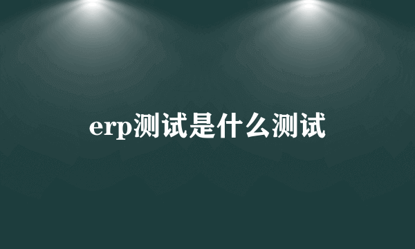 erp测试是什么测试