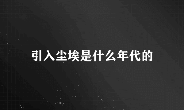 引入尘埃是什么年代的