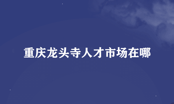 重庆龙头寺人才市场在哪