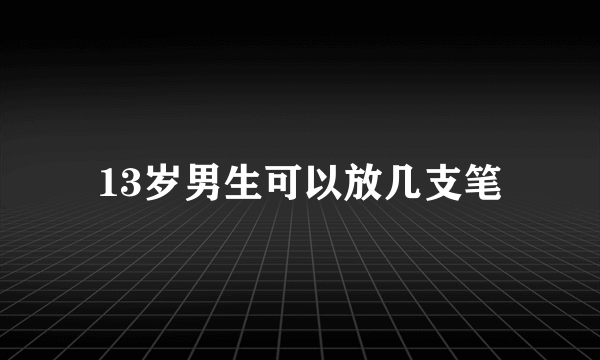 13岁男生可以放几支笔