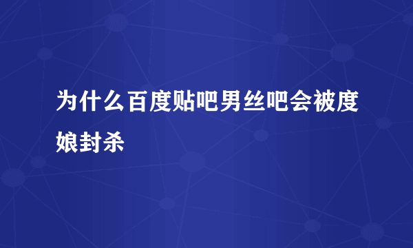 为什么百度贴吧男丝吧会被度娘封杀