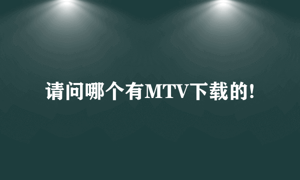 请问哪个有MTV下载的!