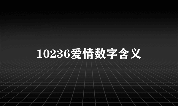 10236爱情数字含义