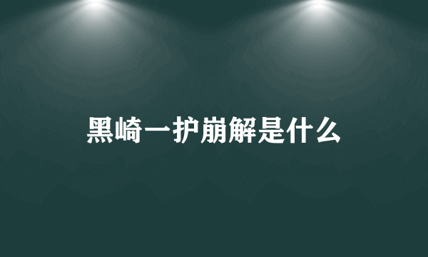 黑崎一护崩解是什么