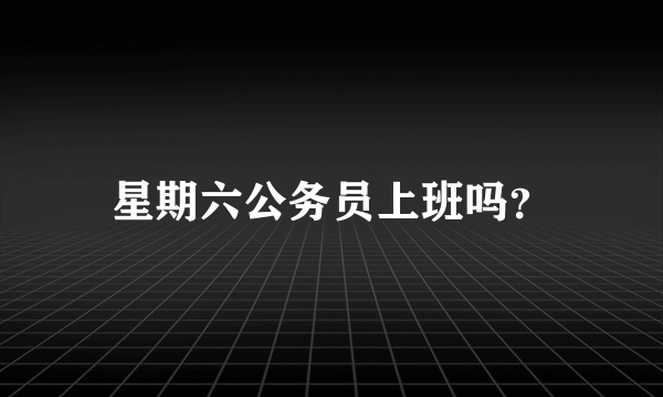 星期六公务员上班吗？