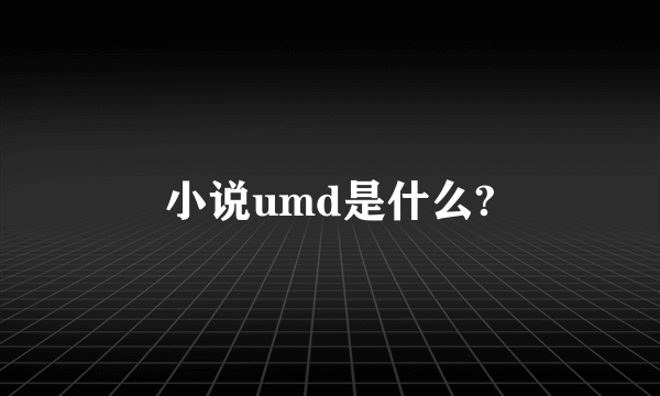 小说umd是什么?