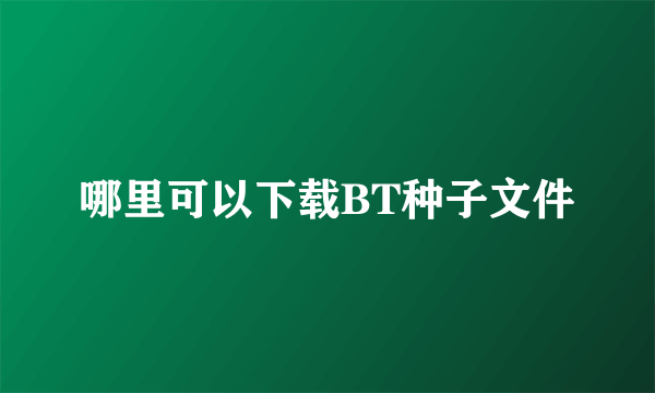 哪里可以下载BT种子文件