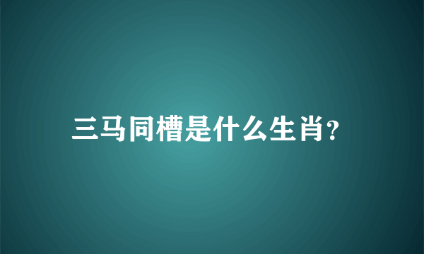 三马同槽是什么生肖？