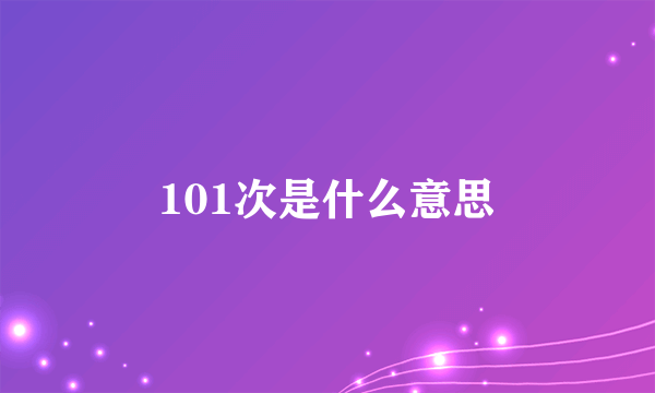 101次是什么意思