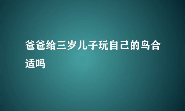 爸爸给三岁儿子玩自己的鸟合适吗