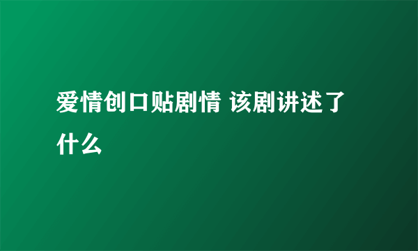 爱情创口贴剧情 该剧讲述了什么