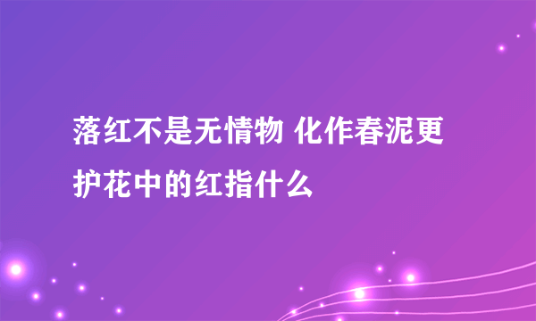 落红不是无情物 化作春泥更护花中的红指什么