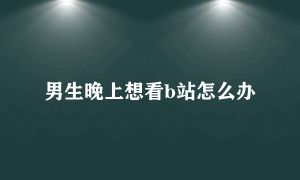 男生晚上想看b站怎么办