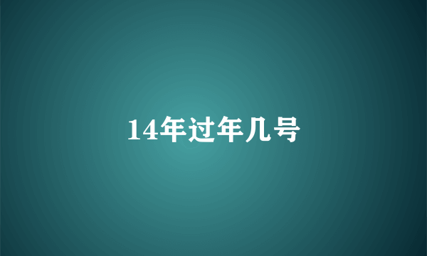 14年过年几号