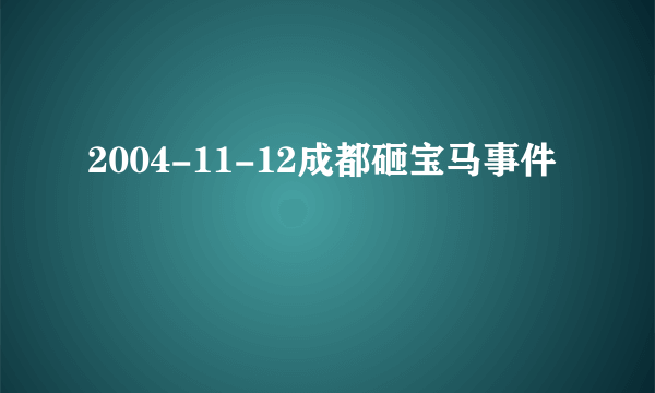 2004-11-12成都砸宝马事件